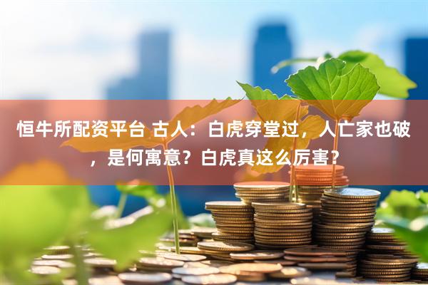 恒牛所配资平台 古人：白虎穿堂过，人亡家也破，是何寓意？白虎真这么厉害？